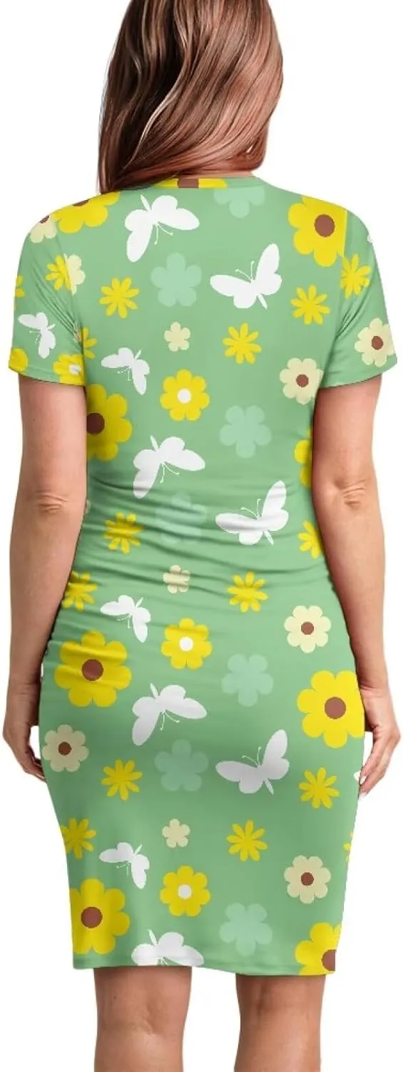 Maternity Dresses for Women,Women's Pregnancy Dress for Photoshoot,Short Sleeve Shirt Dress,Maternity Essentials