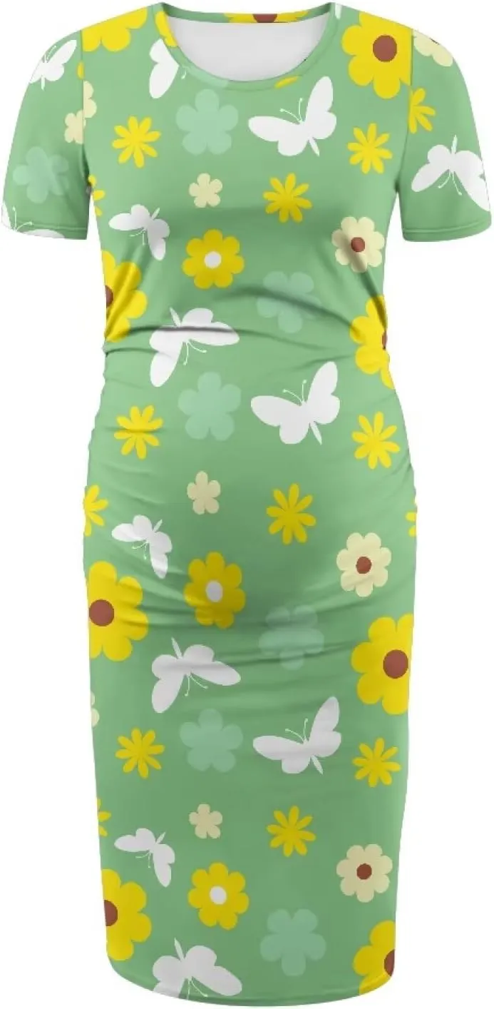 Maternity Dresses for Women,Women's Pregnancy Dress for Photoshoot,Short Sleeve Shirt Dress,Maternity Essentials