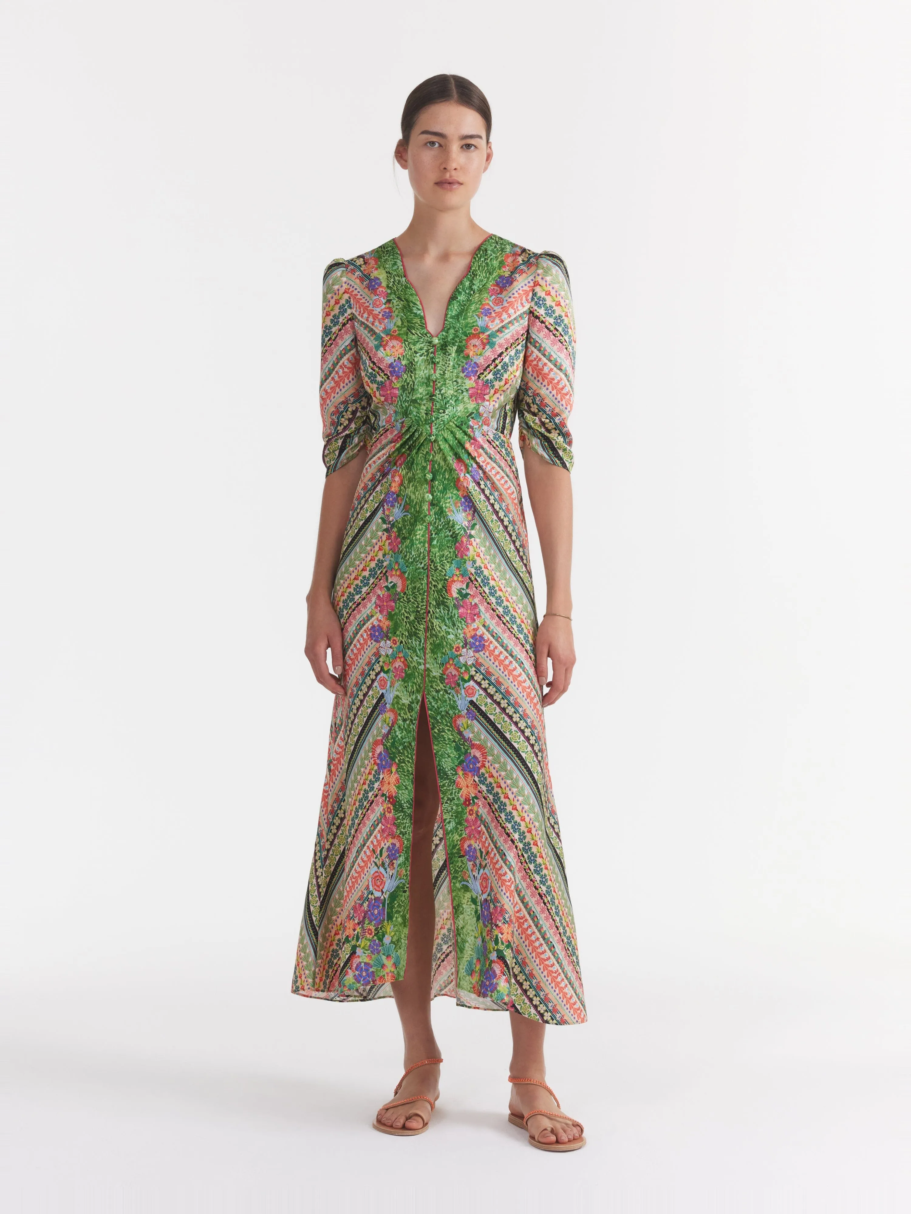 Mitsu B Dress in Bloom Border
