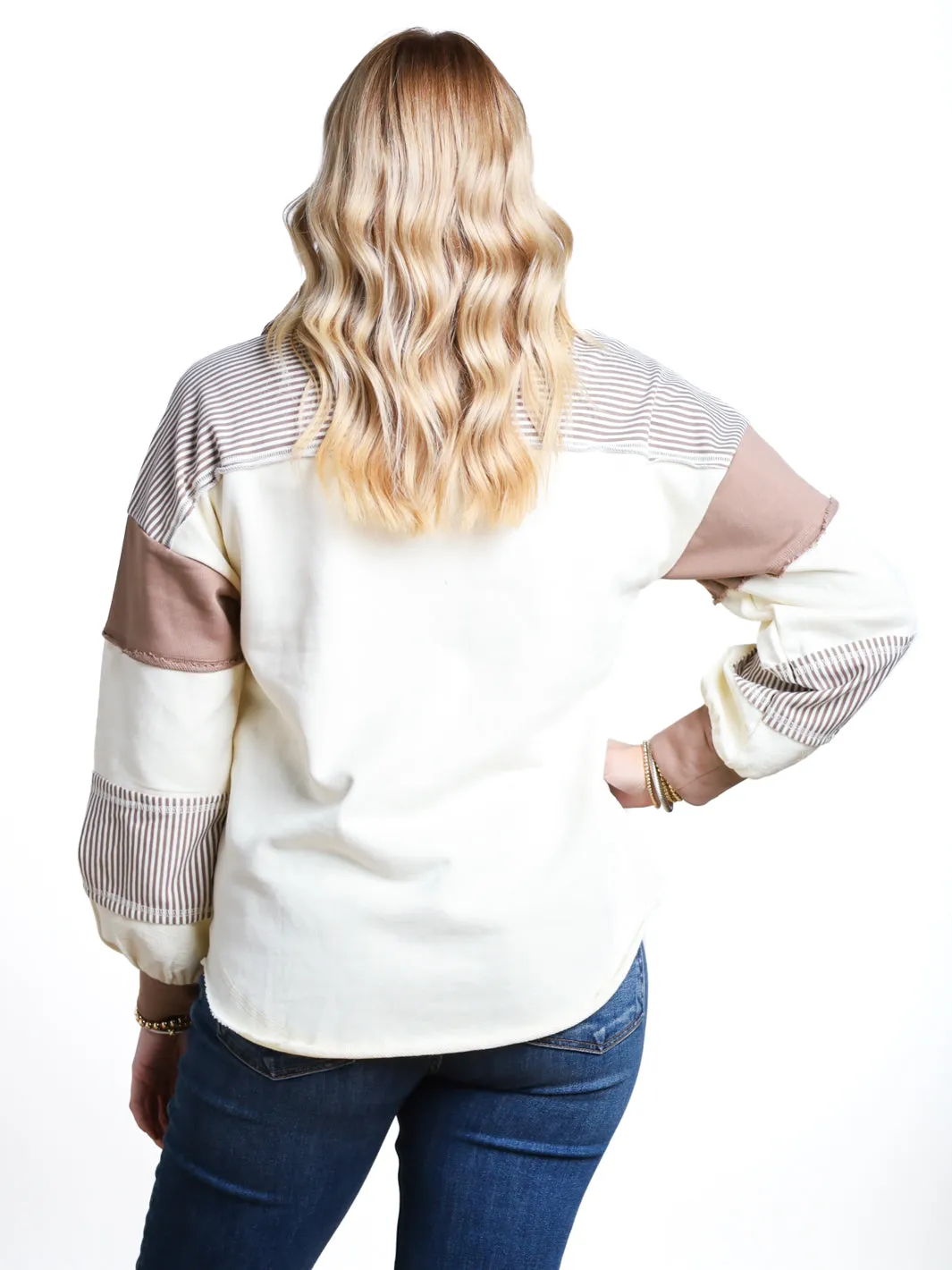 Modern Concept Colorblock Collared Knit Top- Final Sale