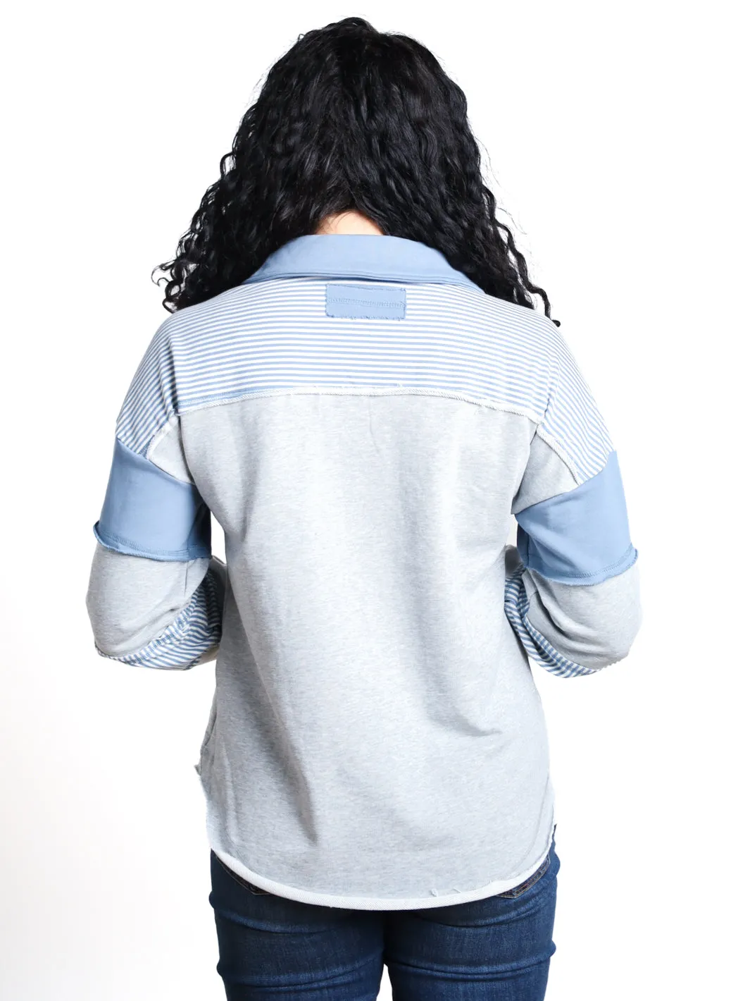 Modern Concept Colorblock Collared Knit Top- Final Sale