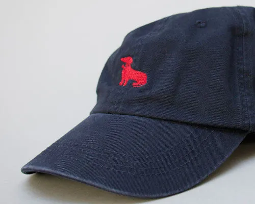 Navy Dachshund Logo Baseball Cap - Mookie