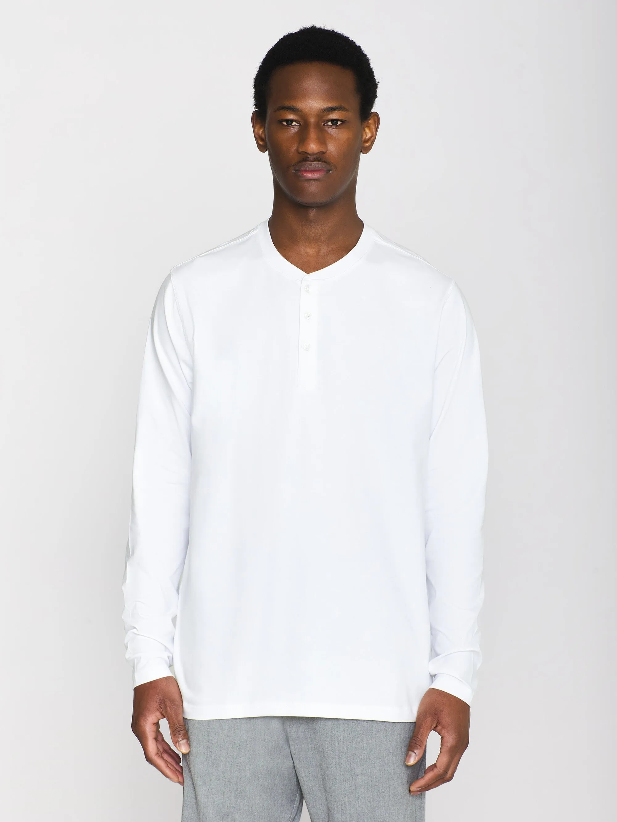 Pajamas set with long sleeve tee & pants - GOTS/ Vegan - Bright White