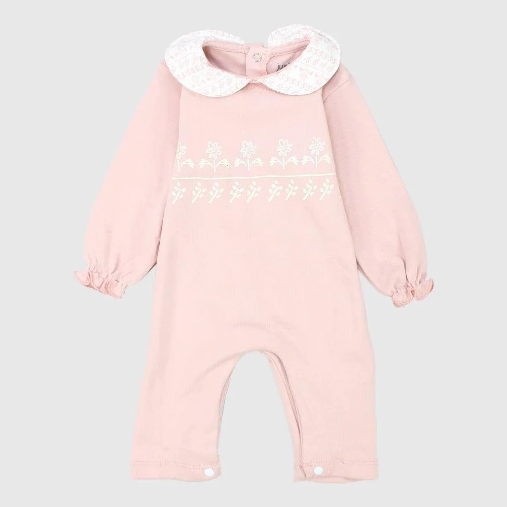 Pink Flowery Footless Onesie