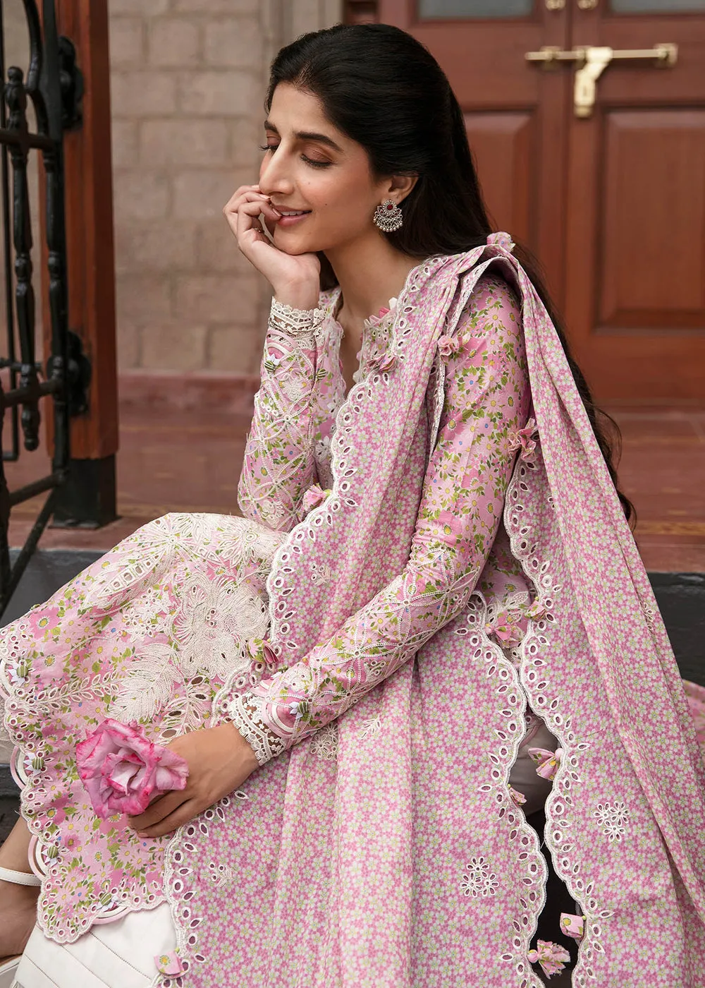 Pink Luxury Lawn Suit | Zaha | Festive Lawn '23 | LEYLA - ZF23-04