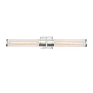 Positano - 2-Light Bathroom Vanity Light - Clear Glass/Polished Nickel