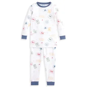 Printed Pima Jammies -- Vintage Stamps