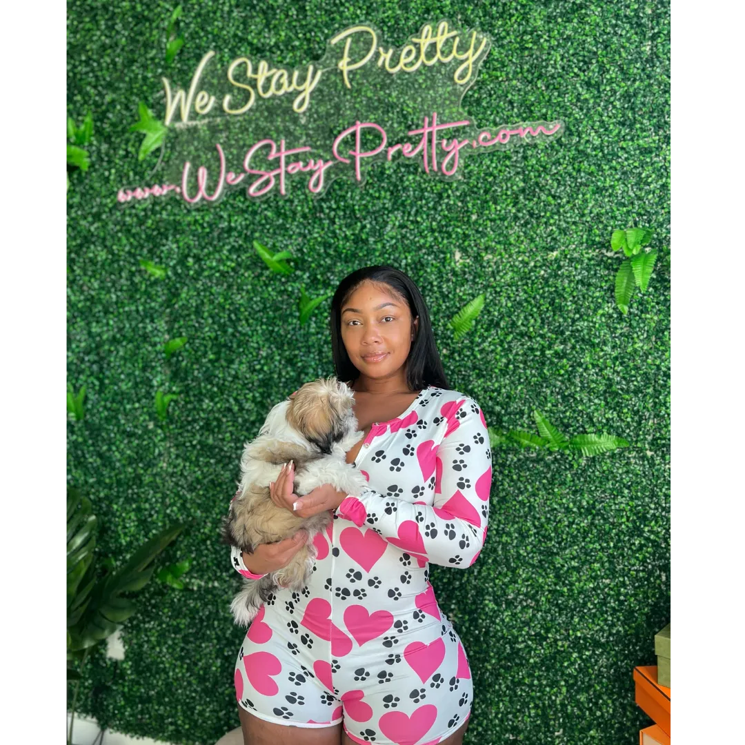 Puppy Love shorts onesie