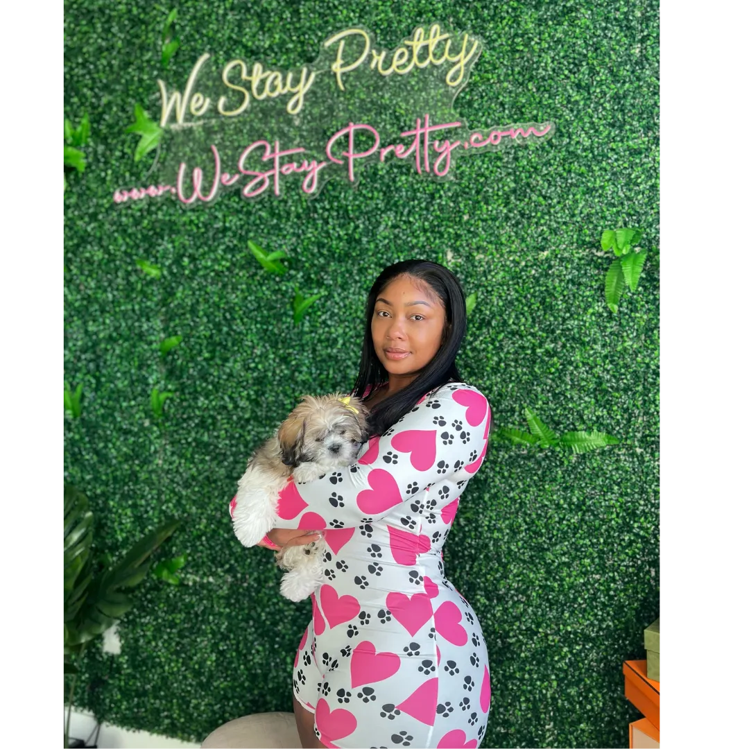 Puppy Love shorts onesie