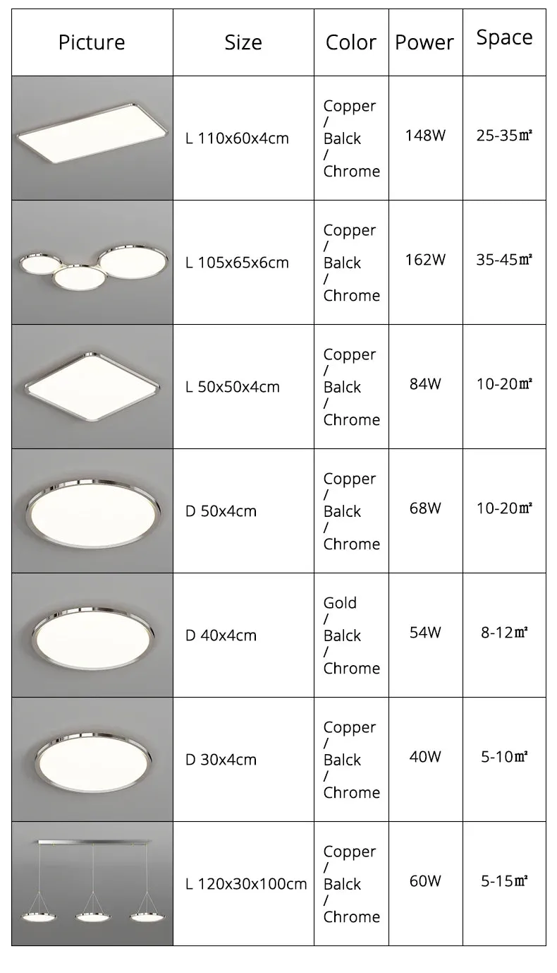 QIYI Qura Ultrathin Multi-Shaped Modern LED Ceiling / Pendant Lights