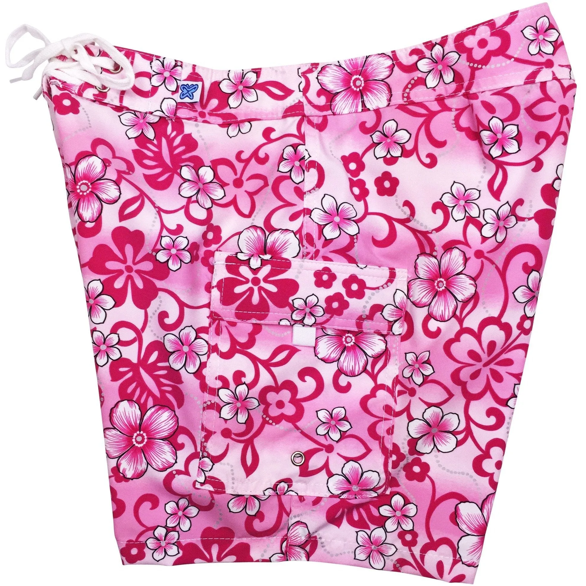 "Haywire" Womens Board Shorts - Regular Rise / 7" Inseam (Pink)