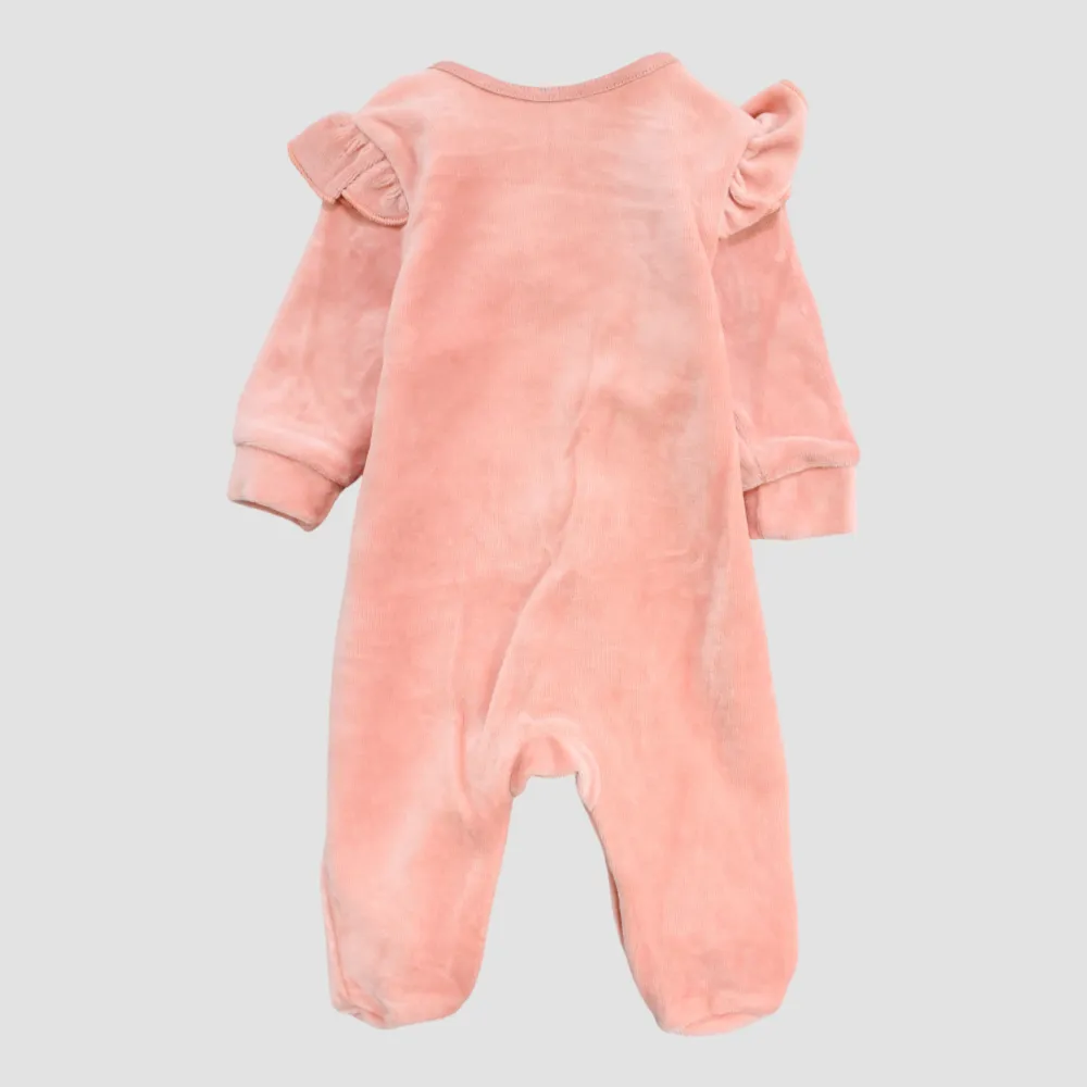 Ruffled Long-Sleeved Baby Footie