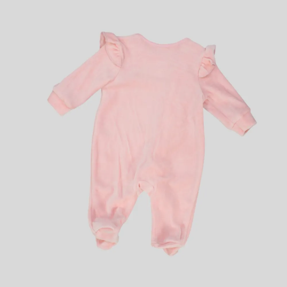 Ruffled Long-Sleeved Baby Footie