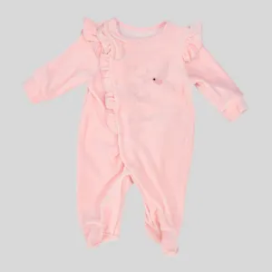 Ruffled Long-Sleeved Baby Footie