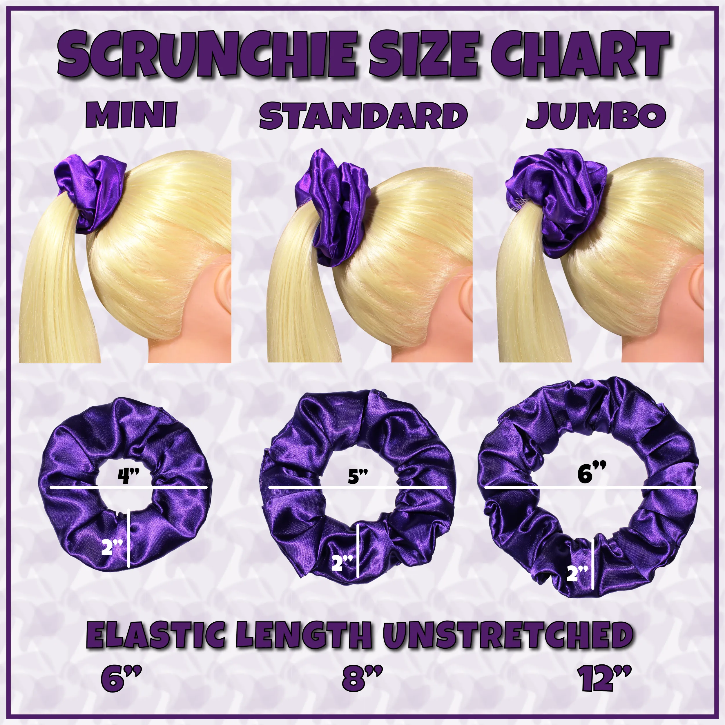 Scrunchies Premium Bridal Satin Available in 3 Sizes Made in the USA Rose