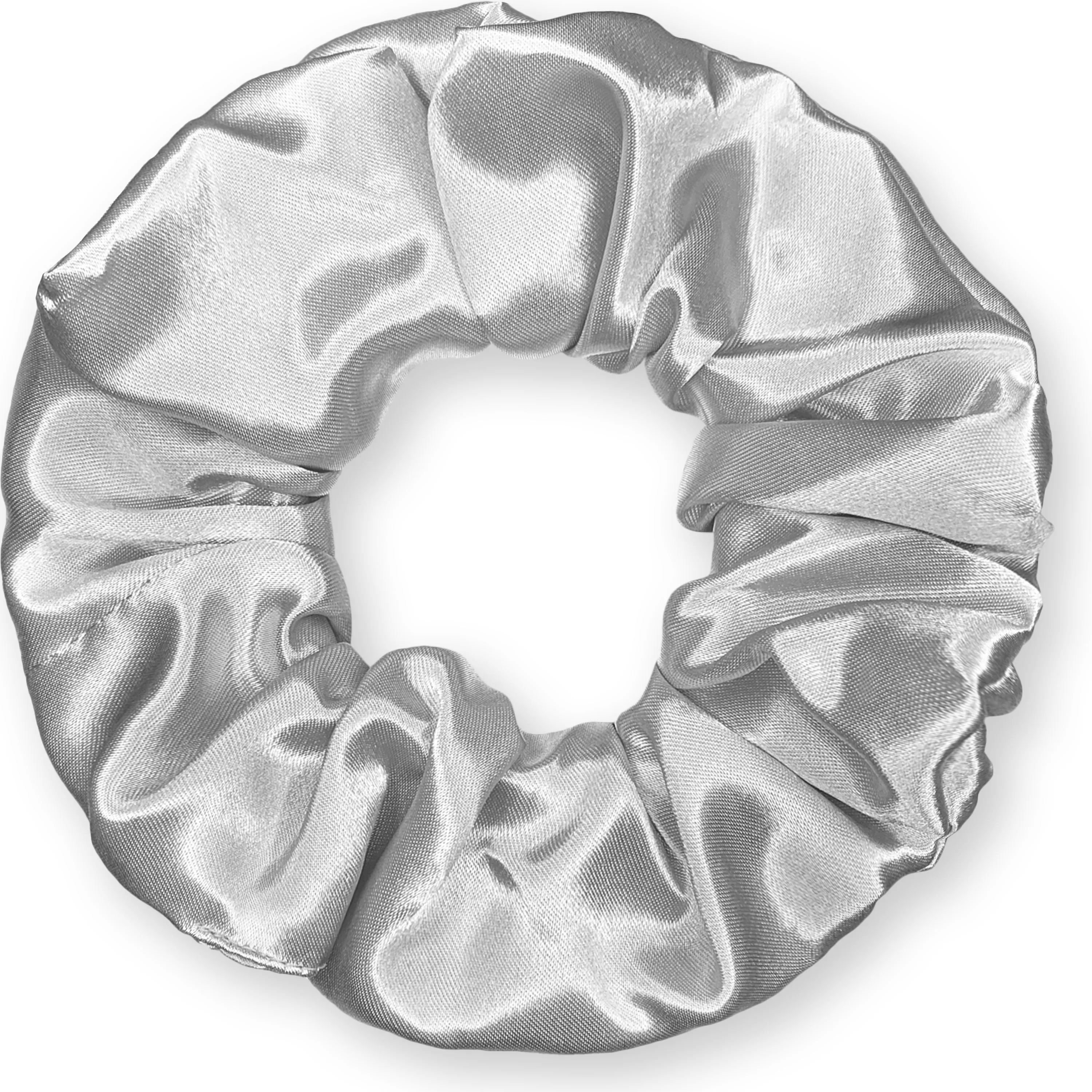 Scrunchies Premium Bridal Satin Available in 3 Sizes Made in the USA Silver
