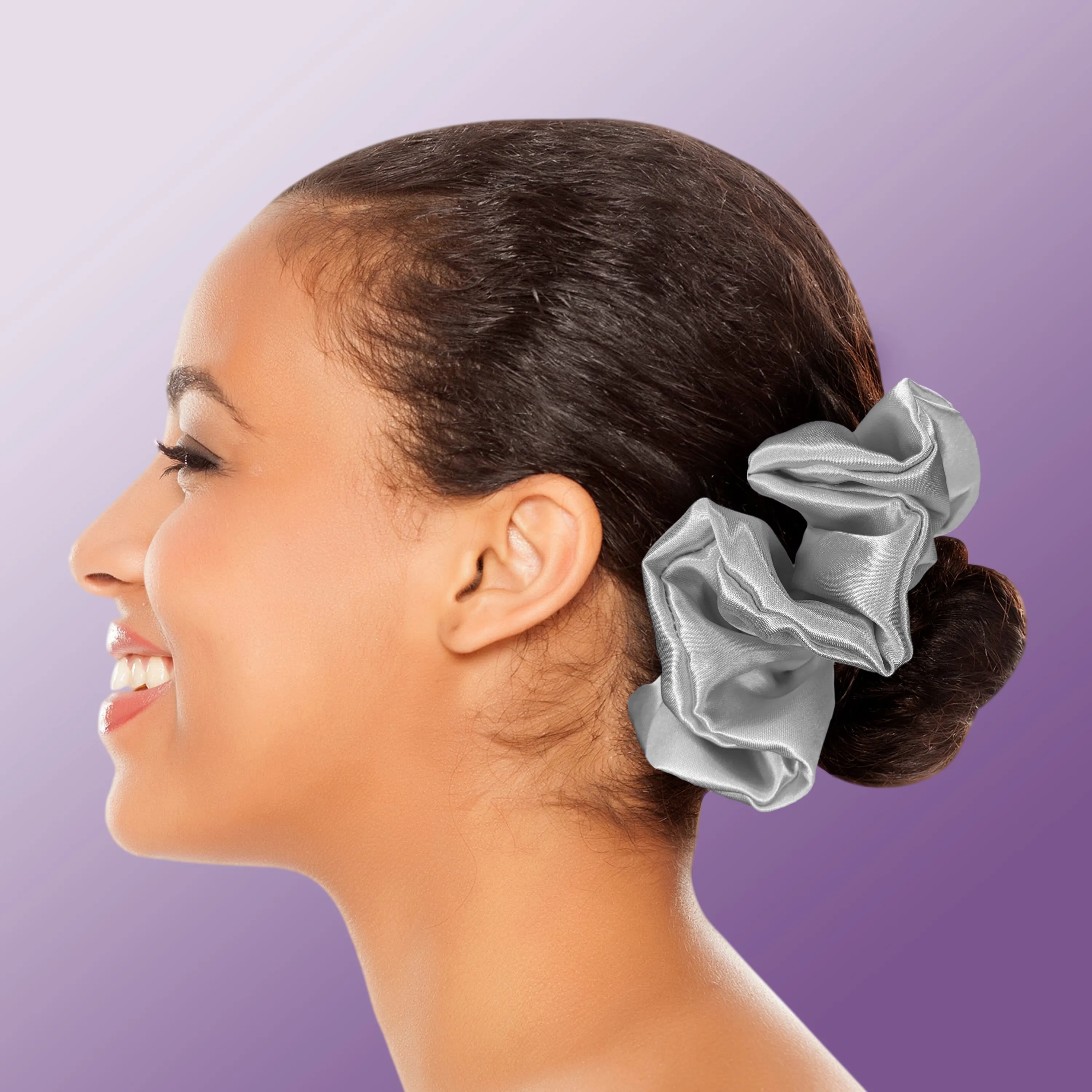Scrunchies Premium Bridal Satin Available in 3 Sizes Made in the USA Silver
