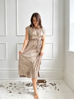 Shimmer Tie-Waist Midi Dress - FINAL SALE