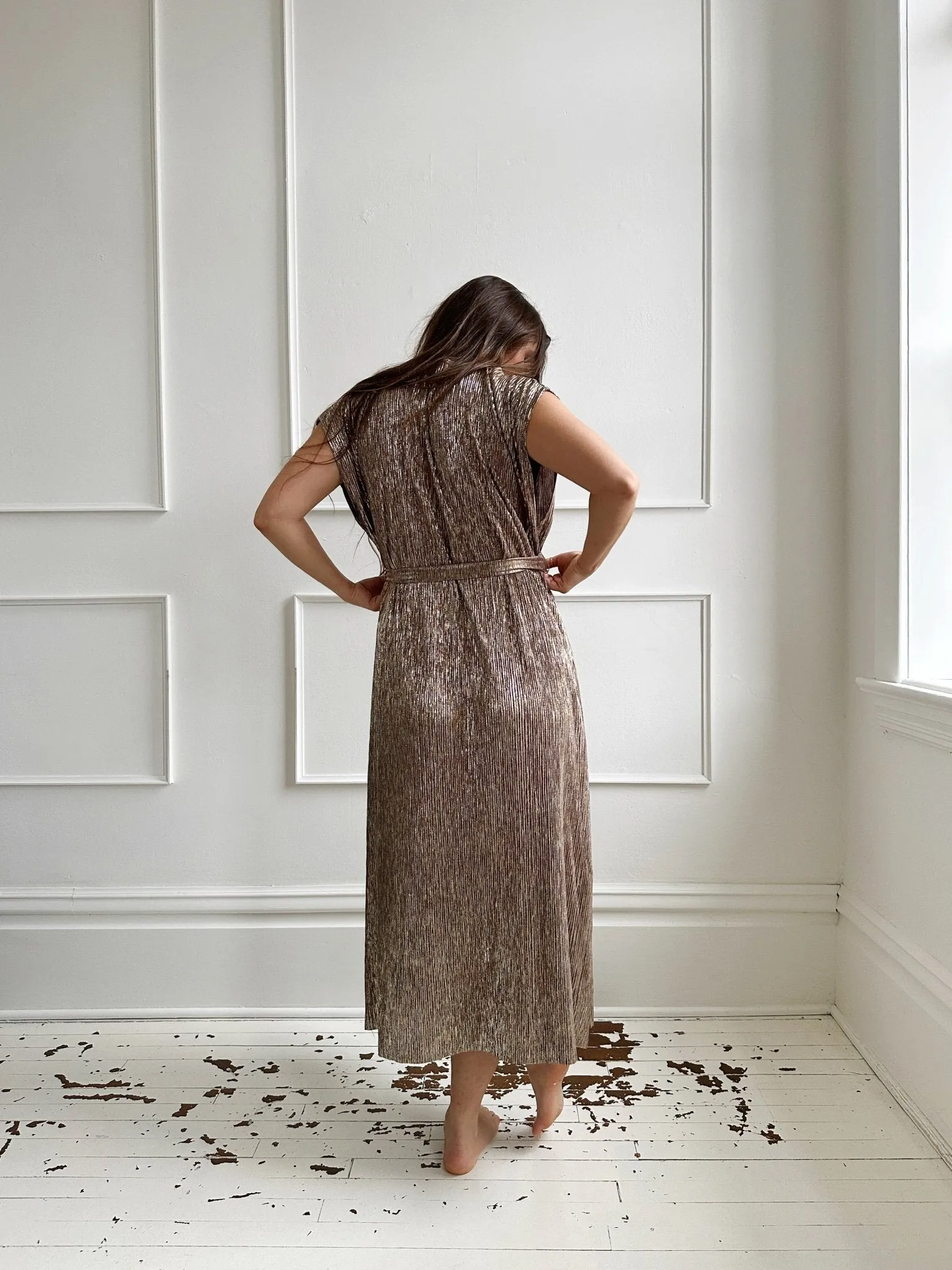 Shimmer Tie-Waist Midi Dress - FINAL SALE