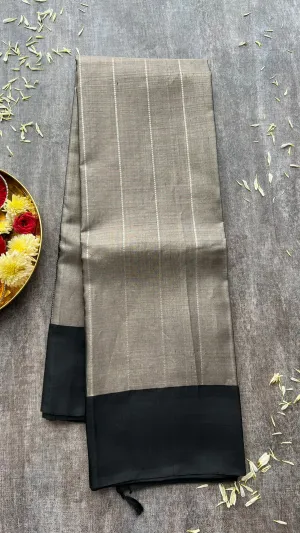 Silver tissue kanjivaram soft silk saree with blouse