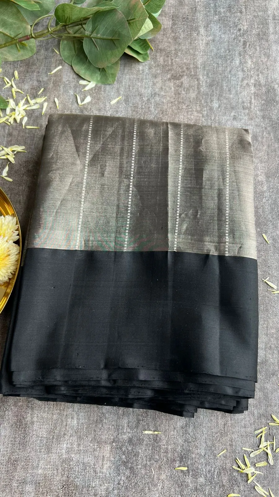 Silver tissue kanjivaram soft silk saree with blouse