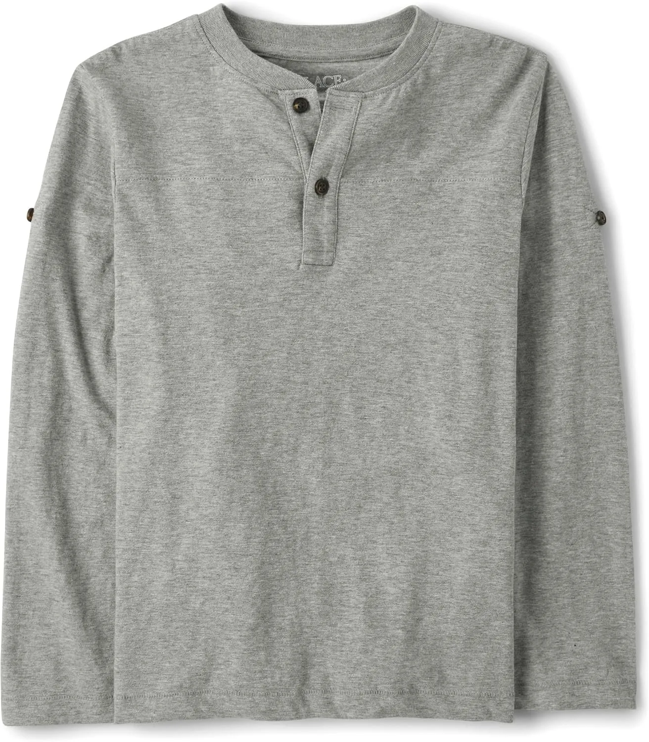 The Children's Place Boys' Long Sleeve Rolled Cuff Henley Shirt