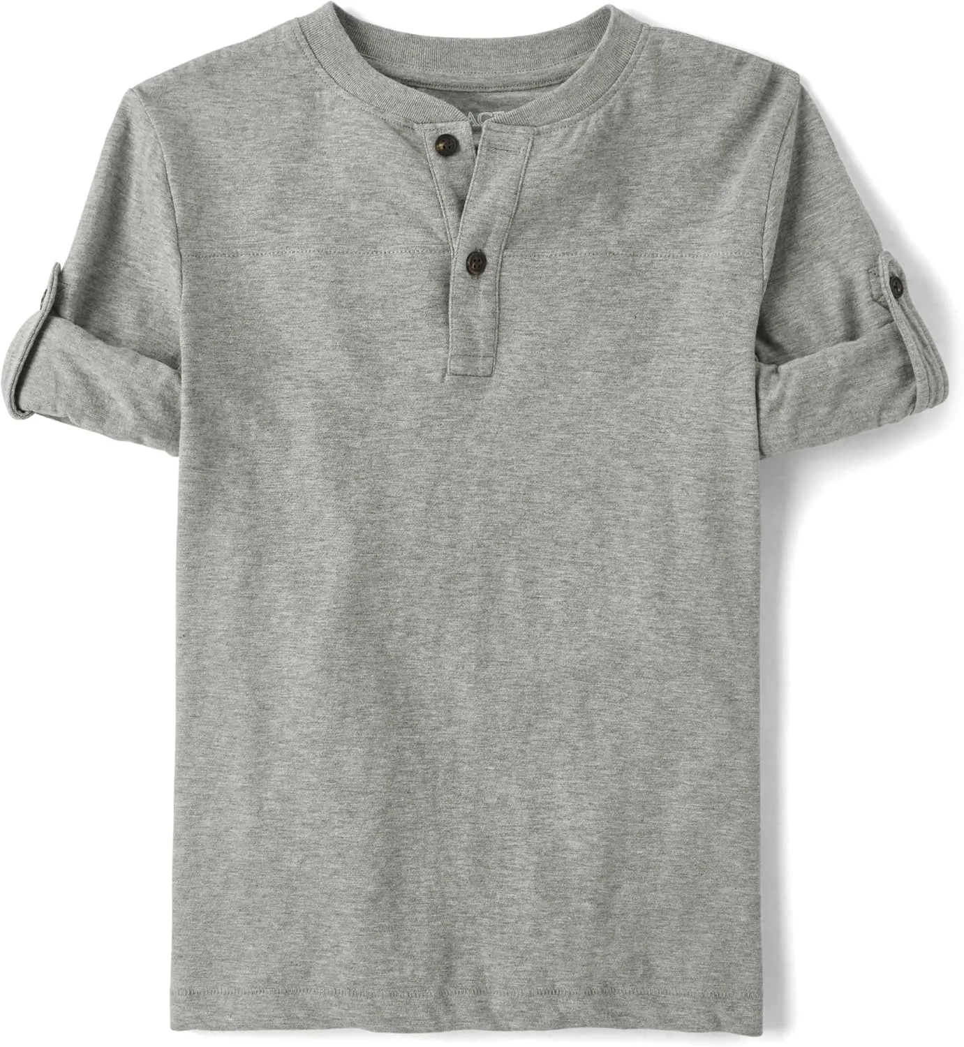 The Children's Place Boys' Long Sleeve Rolled Cuff Henley Shirt