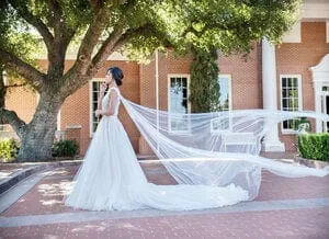 Tulle - Boho A-Line V Neckline Wedding Dress With Shoulder Train, White