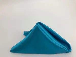Turquoise Satin Napkins (10 Count)