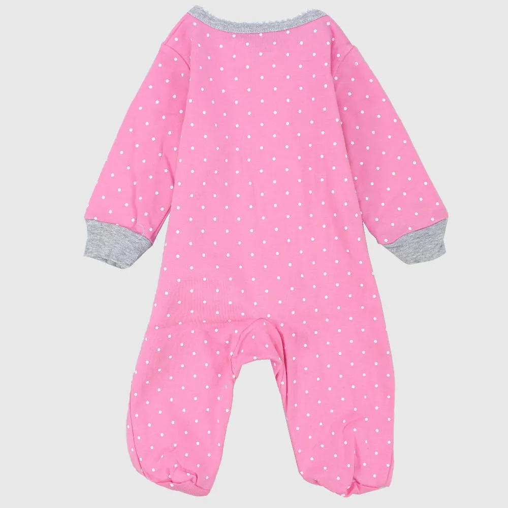 Unicorn Dotted Pink Baby Footie