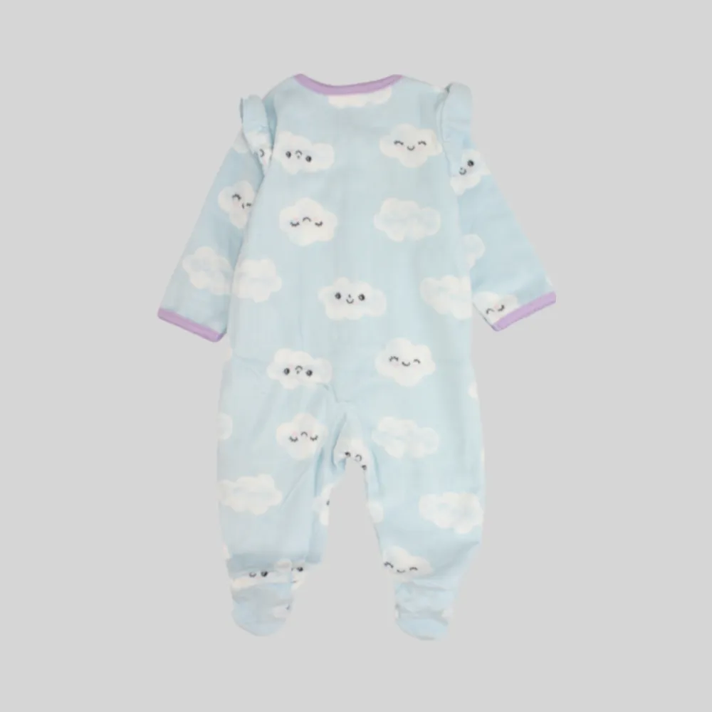 Unicorn On The Clouds Long-Sleeved Baby Footie