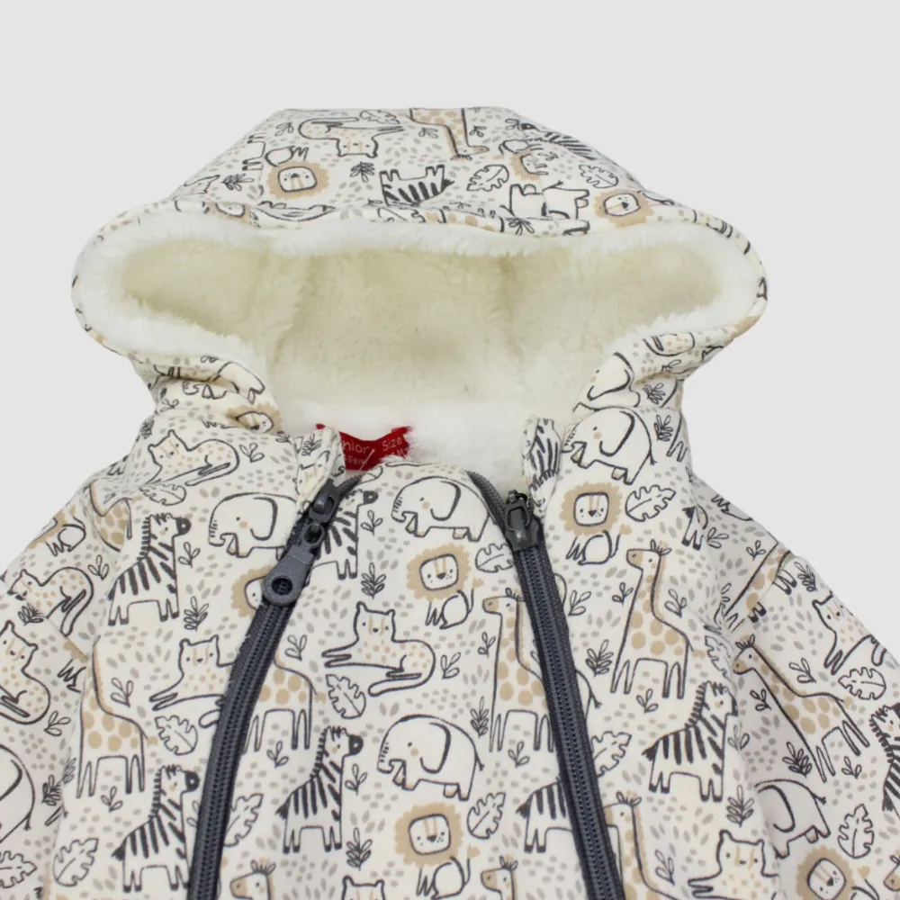 Wild Animals Long-Sleeved Hooded Baby Footie