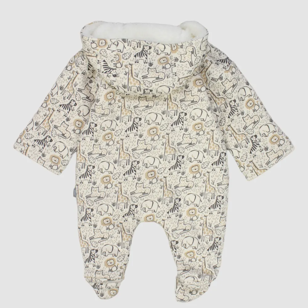 Wild Animals Long-Sleeved Hooded Baby Footie