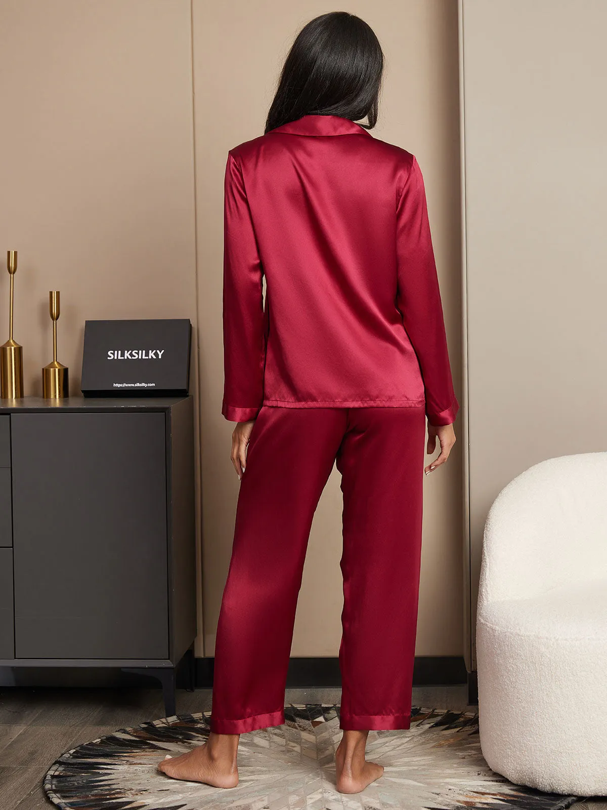 Women's 100% Mulberry Silk Long Sleeve Pyjama Set