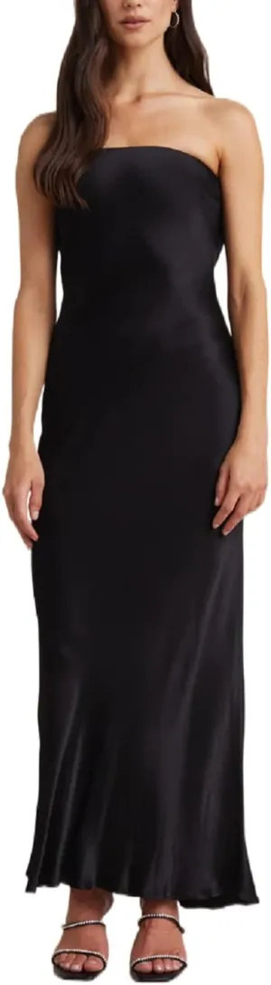 Womens Strapless Maxi Dress Tube Top Bodycon Long Dresses Ladies Elegant Cocktail Dress Summer 2022