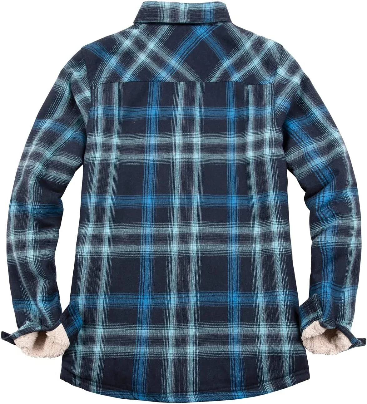 ZENTHACE Womens Sherpa Fleece Lined Flannel Jacket Button Down Plaid Flannel Shirt Jacket(All Sherpa Lining)